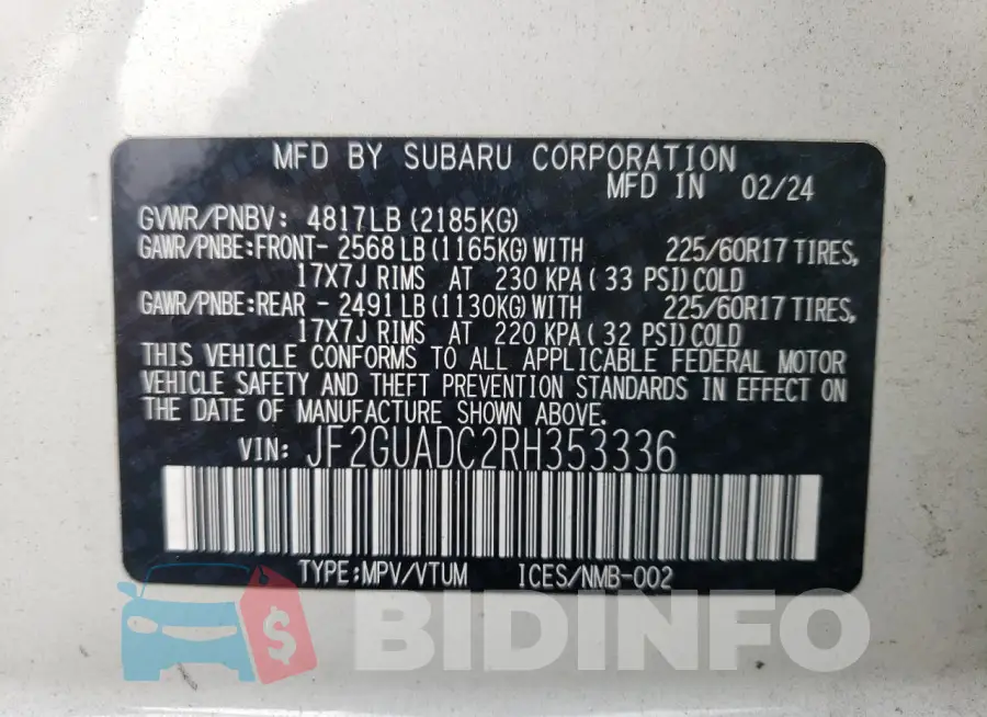 JF2GUADC2RH353336 Photo# 13