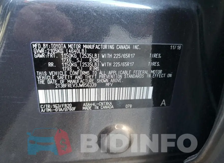 2T3BFREV3JW856339 Photo# 13