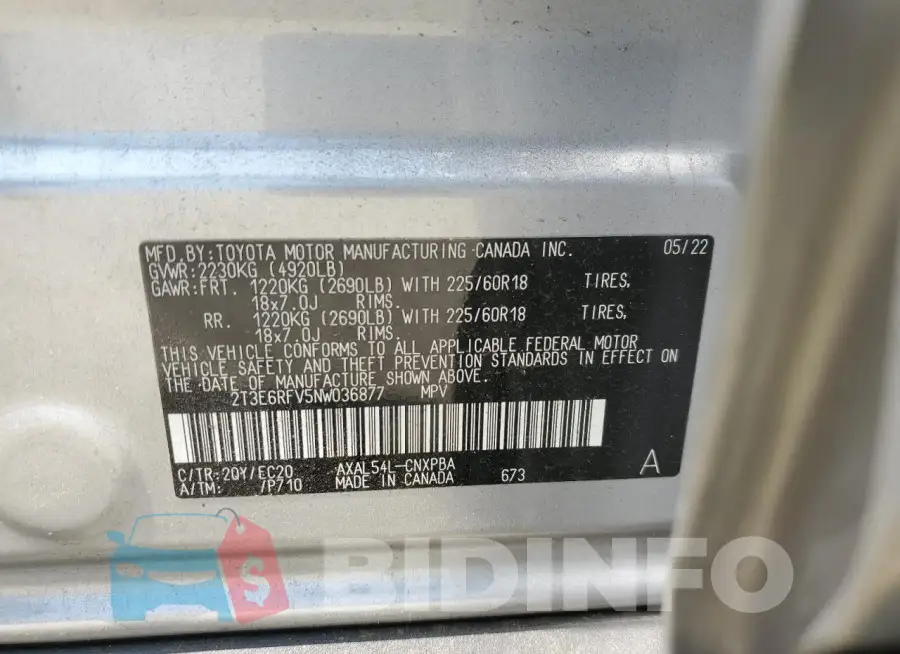 2T3E6RFV5NW036877 Photo# 12