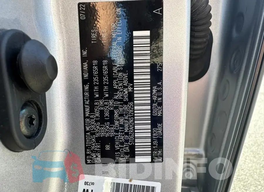 5TDGZRAH2NS128256 Photo# 10
