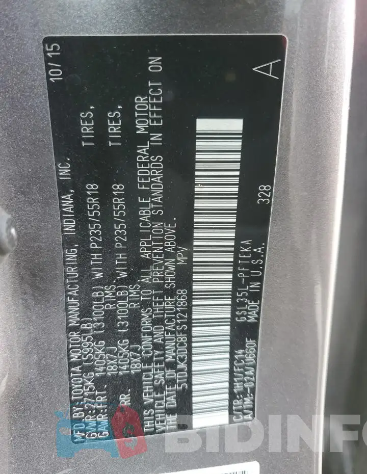 5TDJK3DC8FS121868 Photo# 13