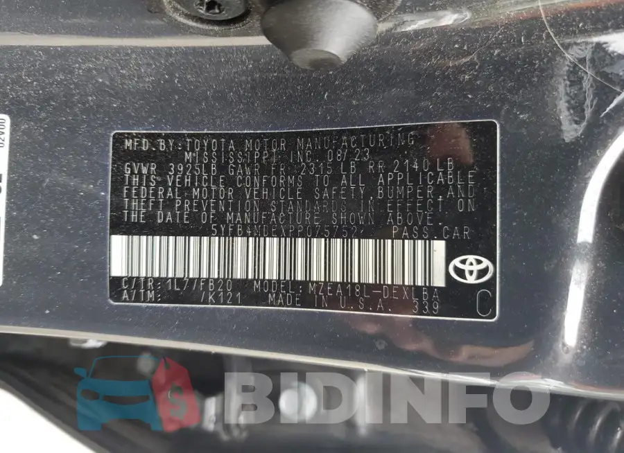 5YFB4MDEXPP075752 Photo# 12