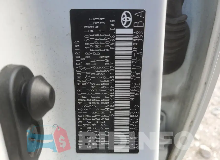 5YFBURHE9HP591027 Photo# 12
