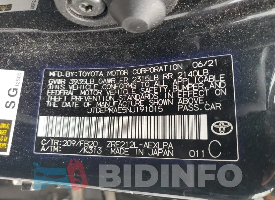 JTDEPMAE5NJ191015 Photo# 12