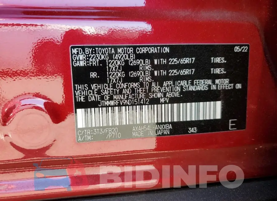 JTMMWRFV9ND151412 Photo# 12