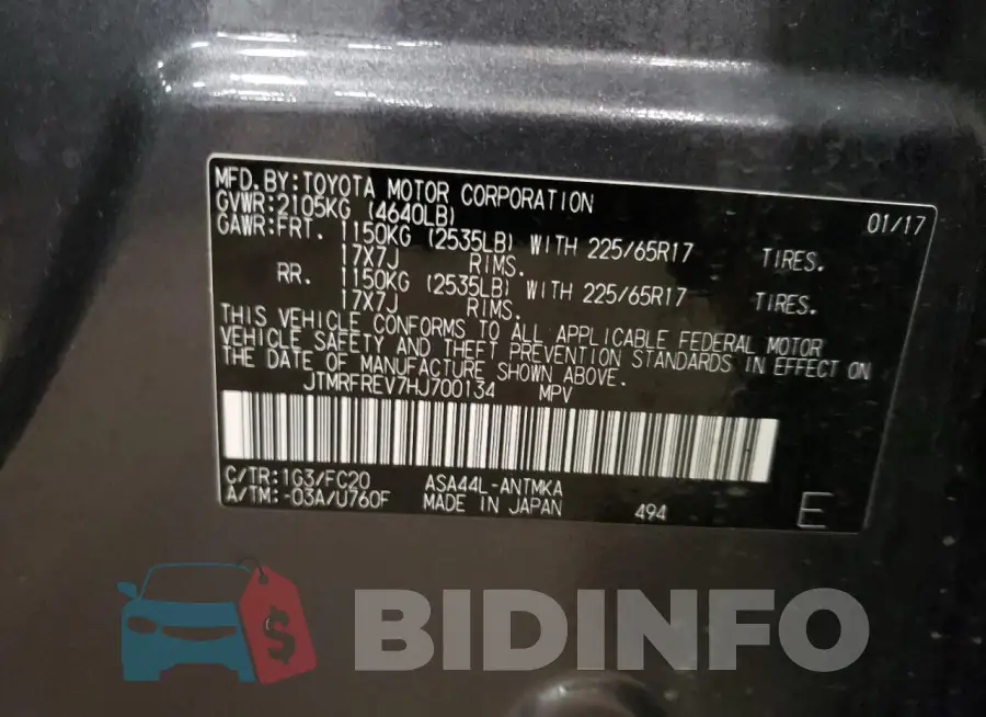 JTMRFREV7HJ700134 Photo# 14