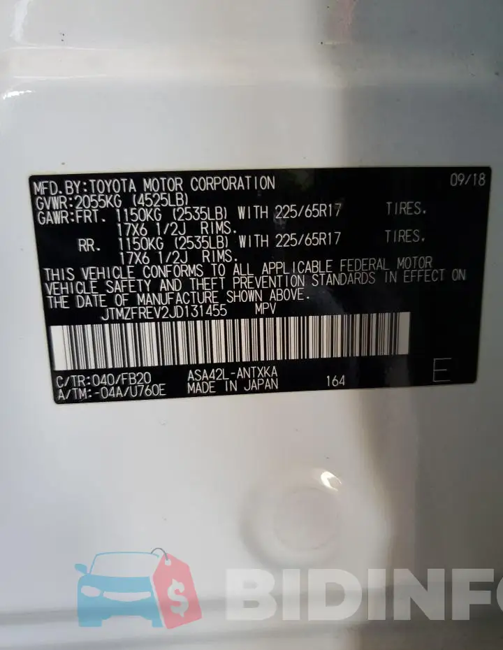 JTMZFREV2JD131455 Photo# 12