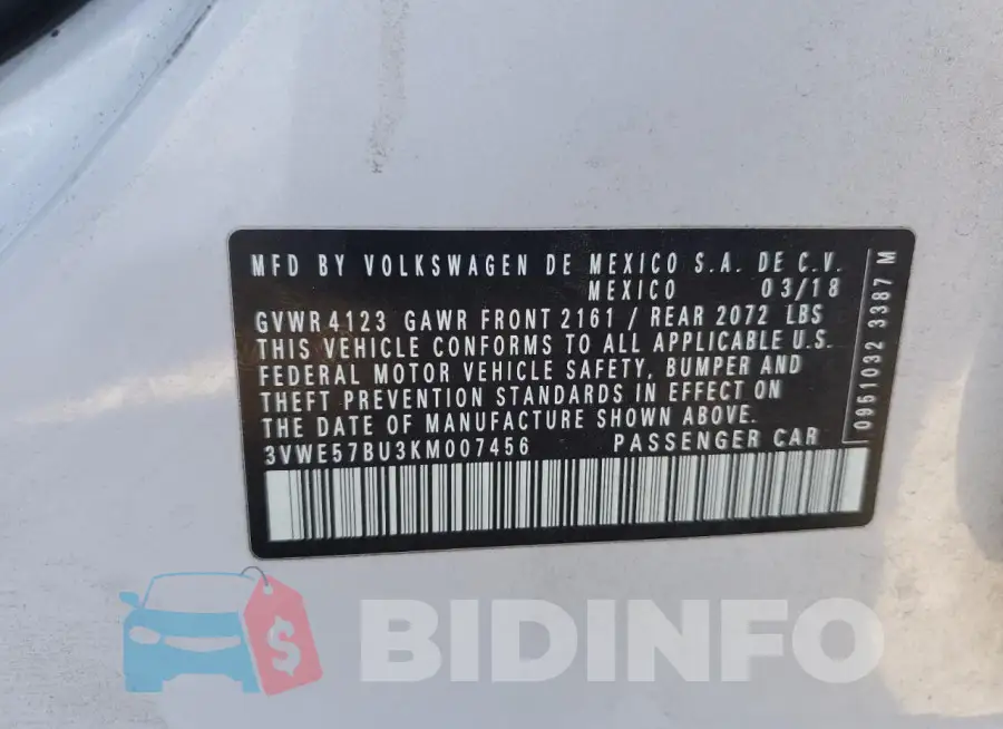 3VWE57BU3KM007456 Photo# 13