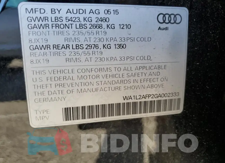 WA1L2AFP2GA002333 Photo# 13