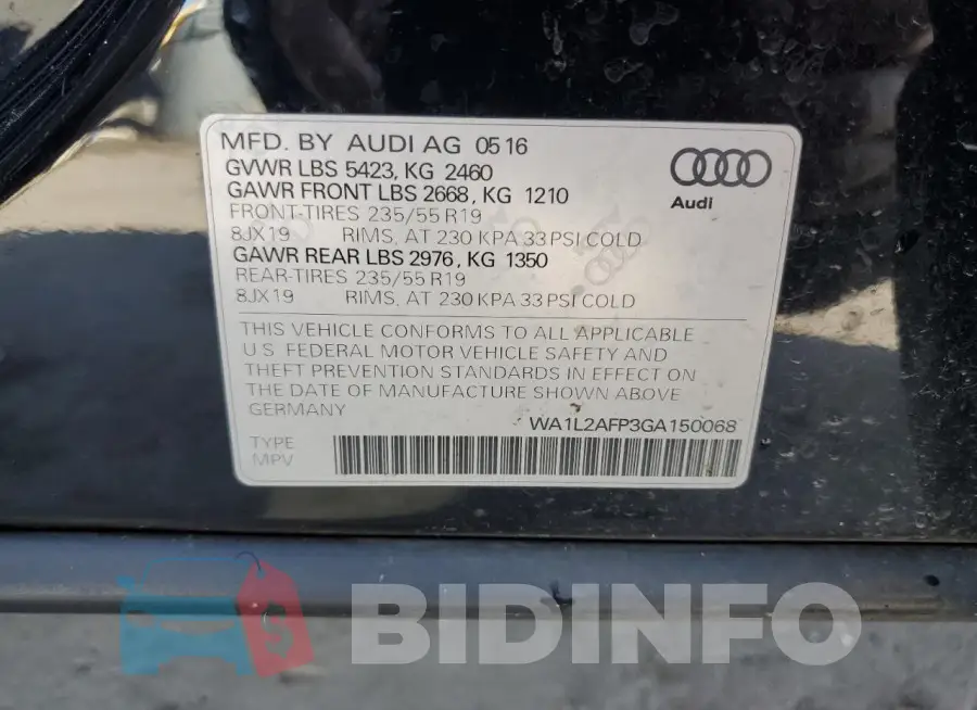 WA1L2AFP3GA150068 Photo# 12