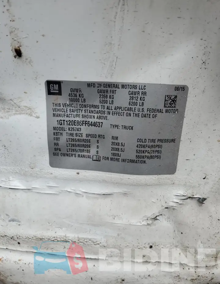 1GT120E86FF644637 Photo# 12