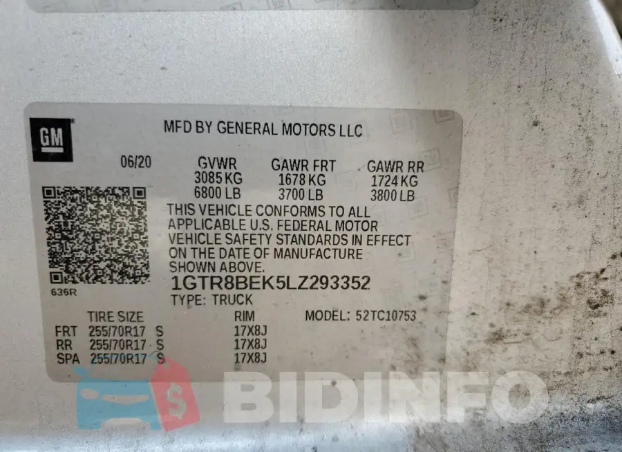 1GTR8BEK5LZ293352 Photo# 12
