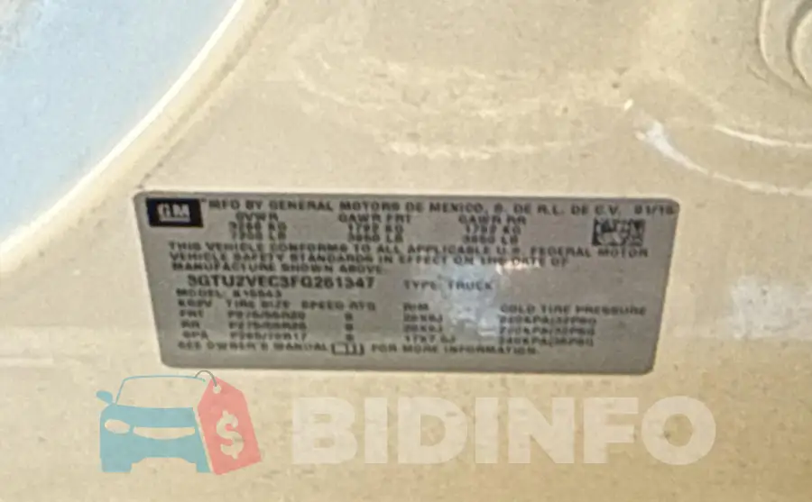 3GTU2VEC3FG261347 Photo# 10