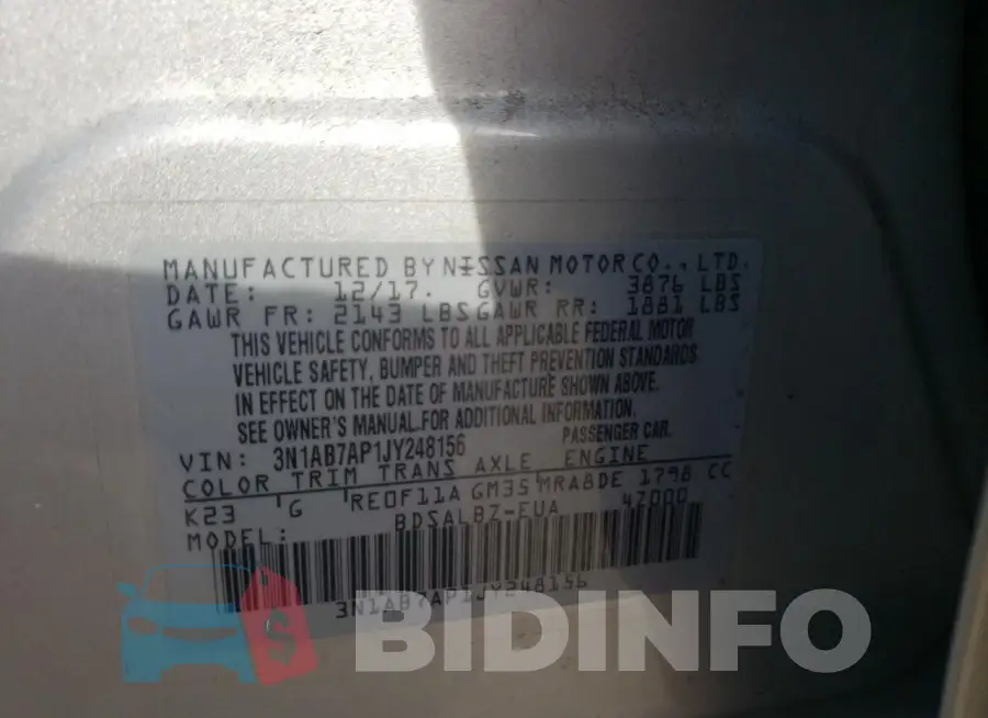 3N1AB7AP1JY248156 Photo# 12