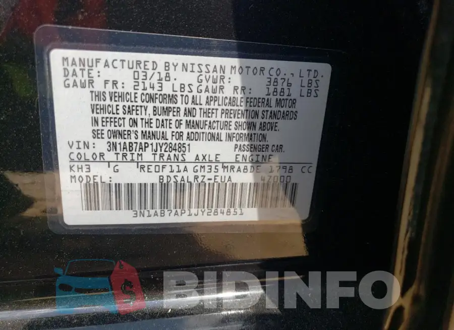 3N1AB7AP1JY284851 Photo# 12