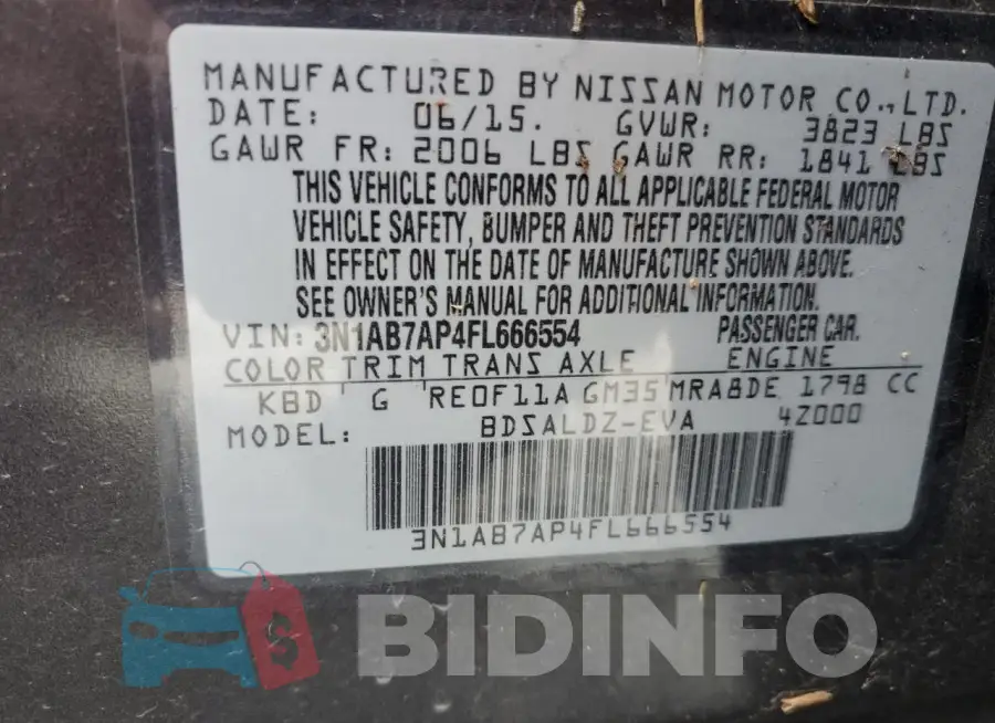 3N1AB7AP4FL666554 Photo# 13