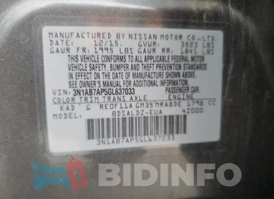 3N1AB7AP5GL637033 Photo# 12