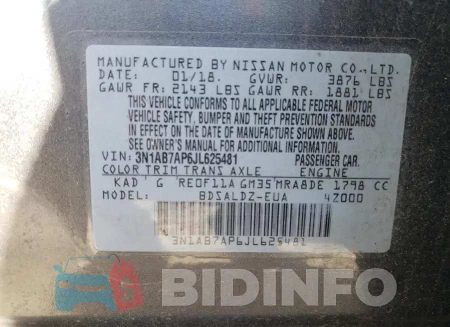 3N1AB7AP6JL625481 Photo# 12