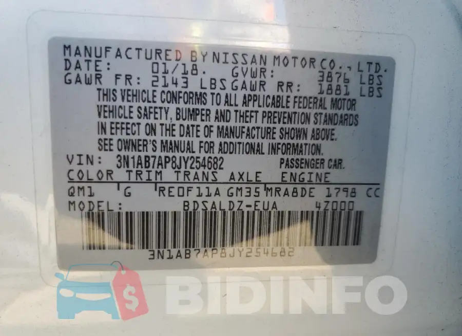3N1AB7AP8JY254682 Photo# 12