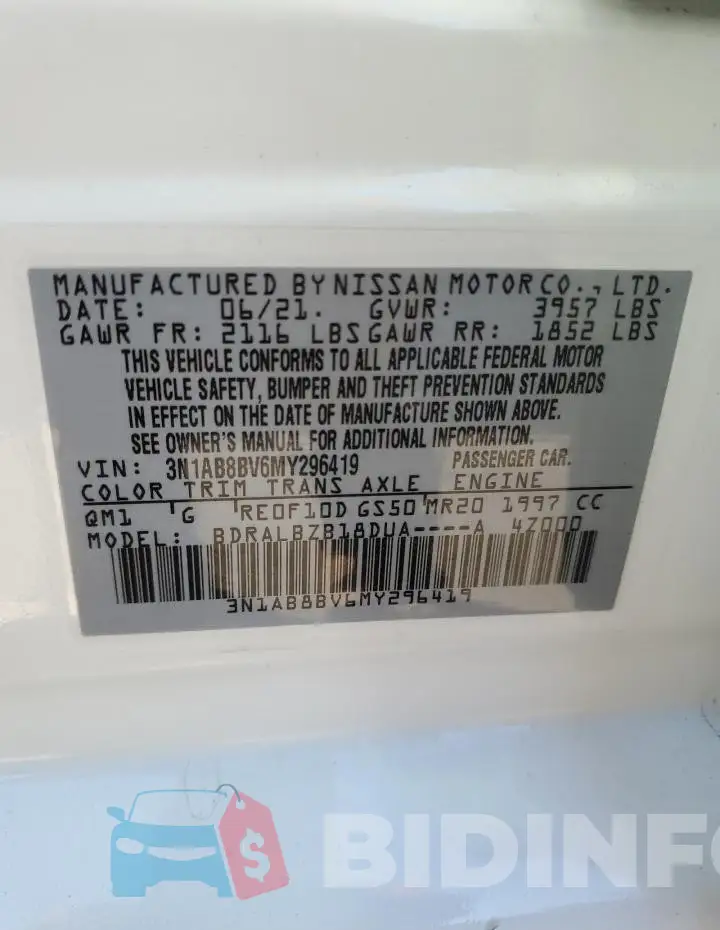 3N1AB8BV6MY296419 Photo# 12