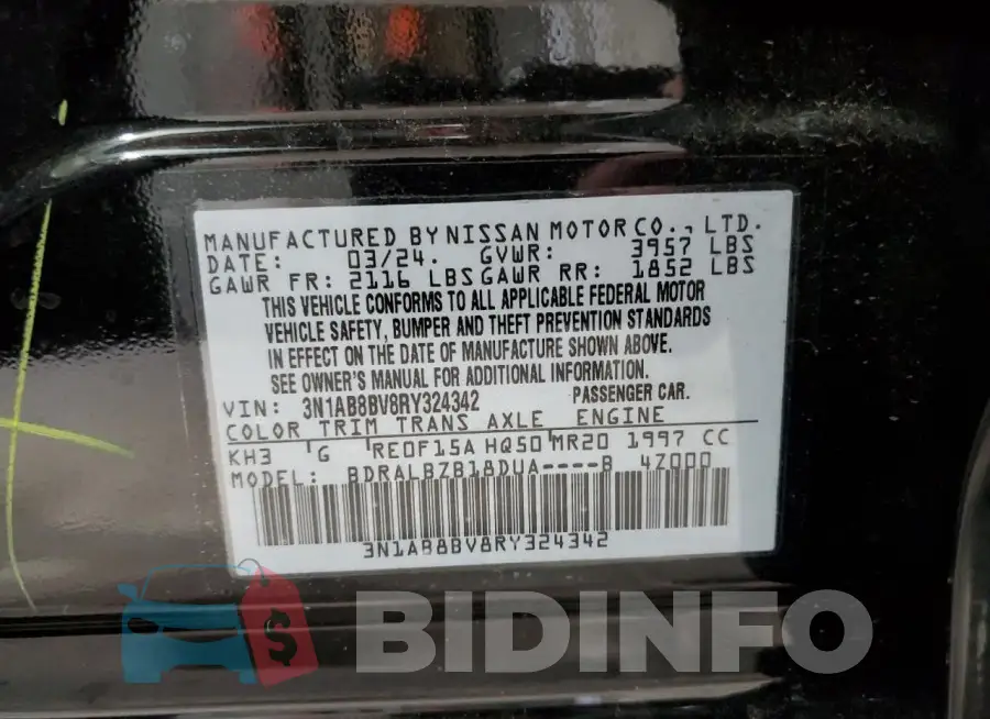 3N1AB8BV8RY324342 Photo# 12