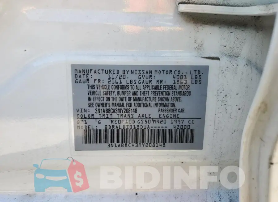 3N1AB8CV3MY208148 Photo# 12