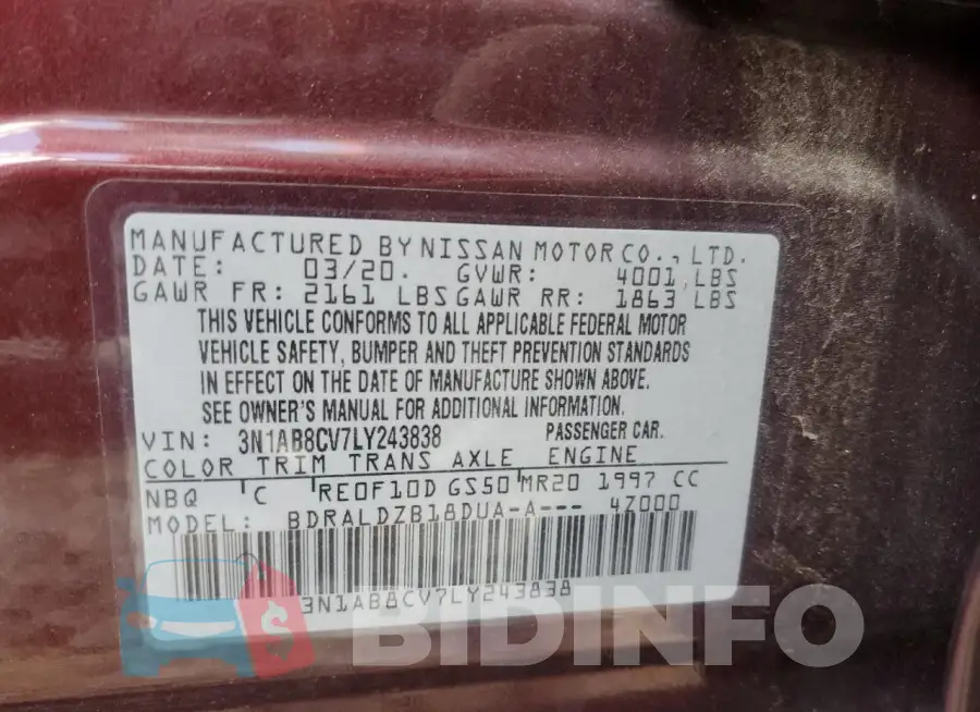 3N1AB8CV7LY243838 Photo# 12