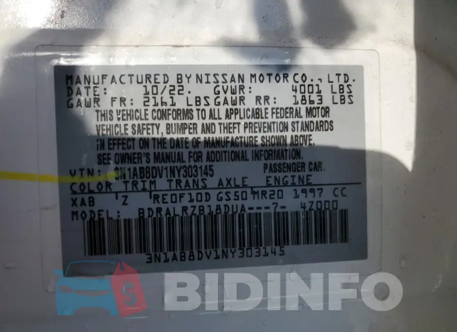 3N1AB8DV1NY303145 Photo# 12