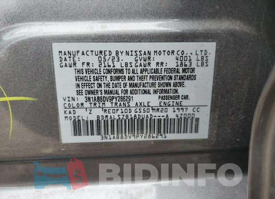 3N1AB8DV9PY286291 Photo# 13