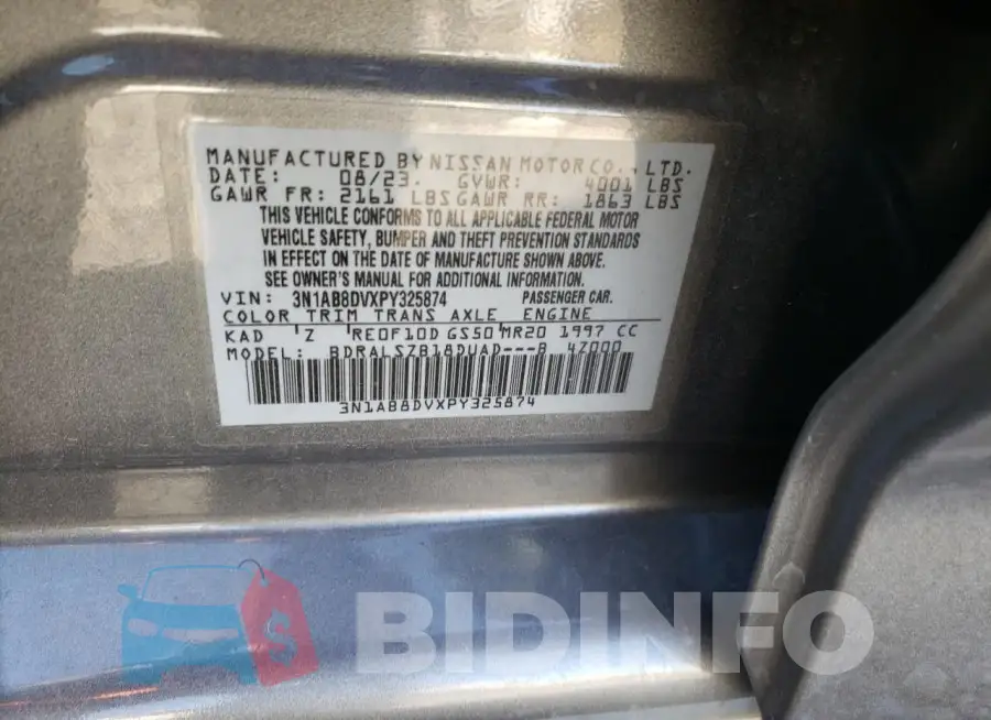 3N1AB8DVXPY325874 Photo# 13