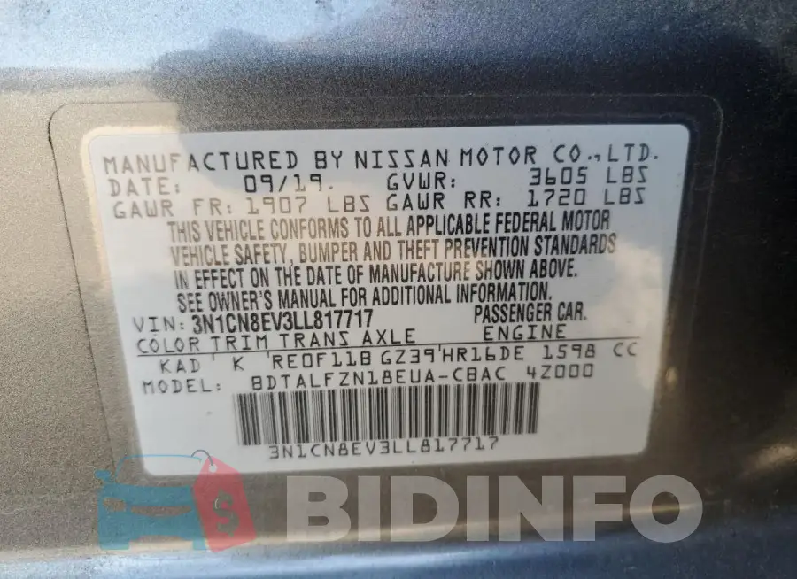 3N1CN8EV3LL817717 Photo# 13