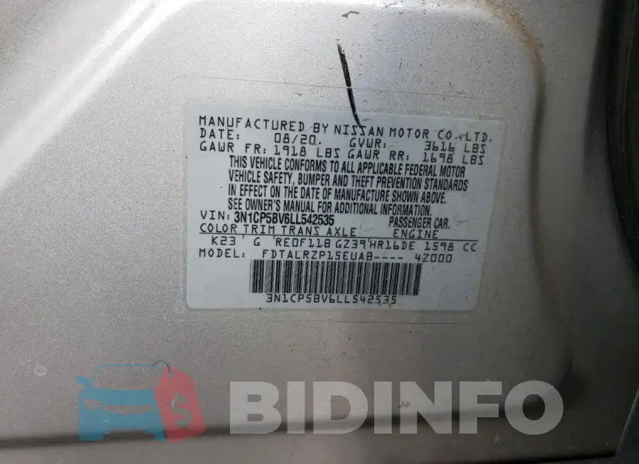 3N1CP5BV6LL542535 Photo# 13