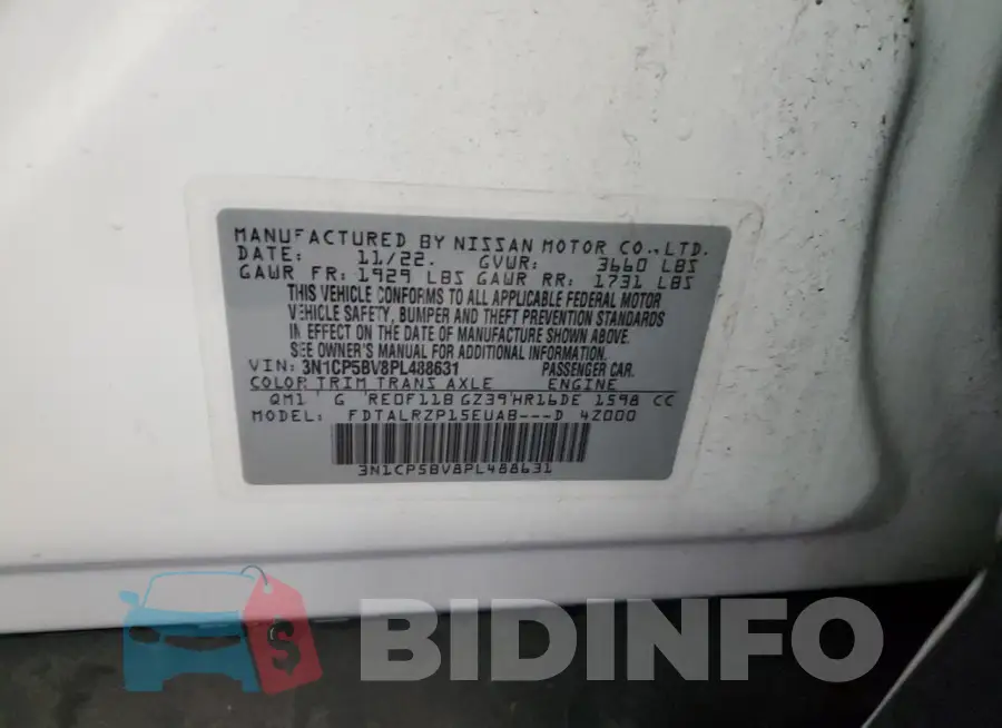 3N1CP5BV8PL488631 Photo# 13