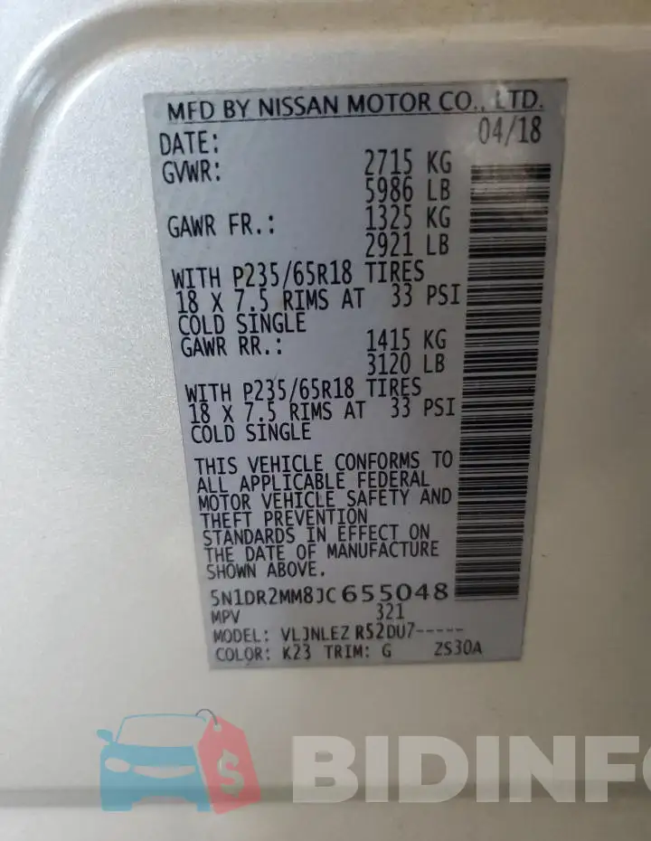 5N1DR2MM8JC655048 Photo# 14