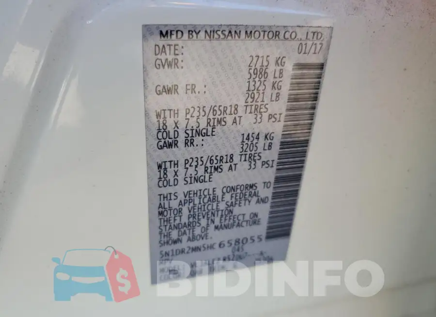 5N1DR2MN5HC658055 Photo# 13