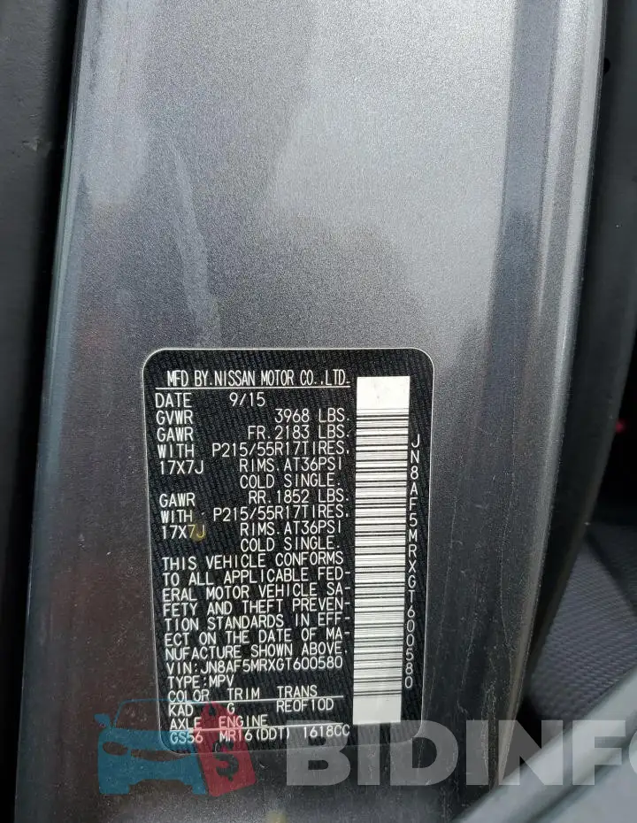 JN8AF5MRXGT600580 Photo# 12