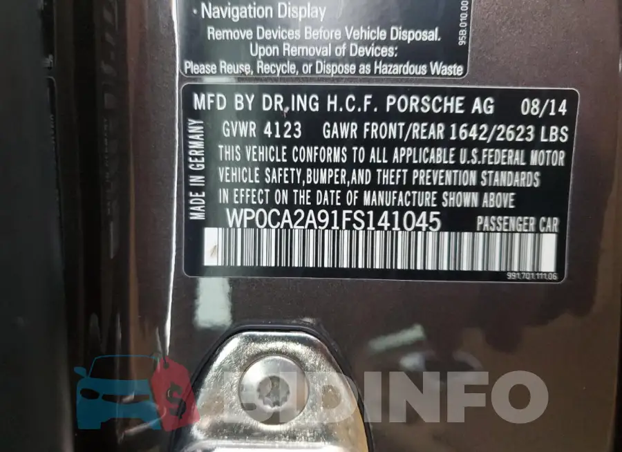 WP0CA2A91FS141045 Photo# 13