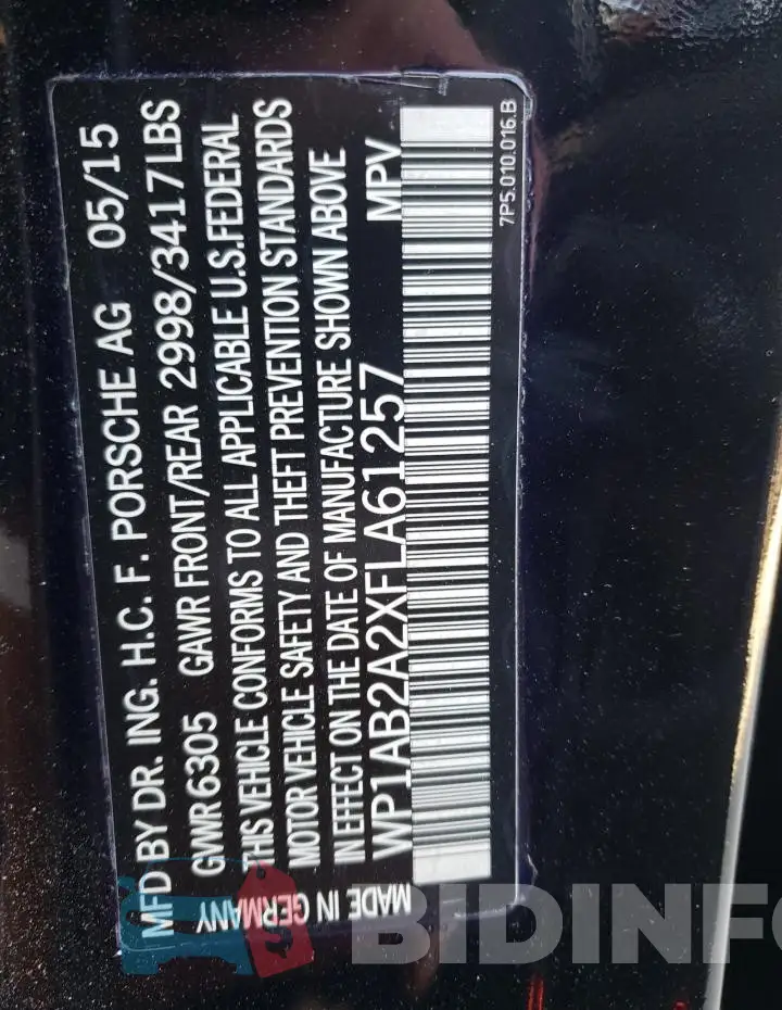 WP1AB2A2XFLA61257 Photo# 13
