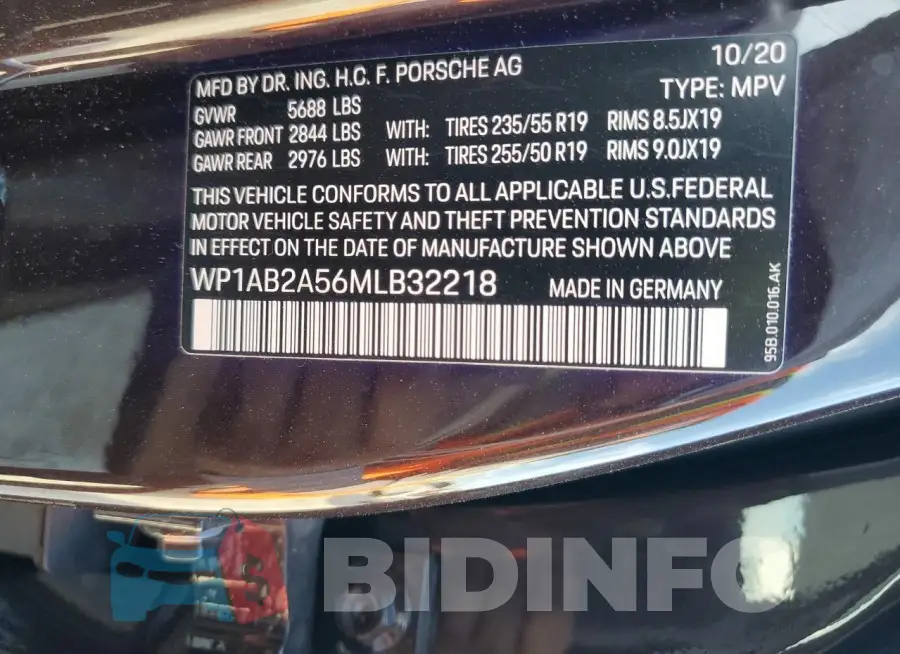 WP1AB2A56MLB32218 Photo# 14