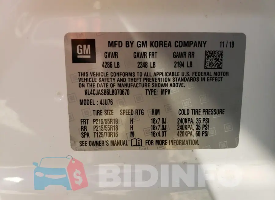 KL4CJASB6LB070670 Photo# 14