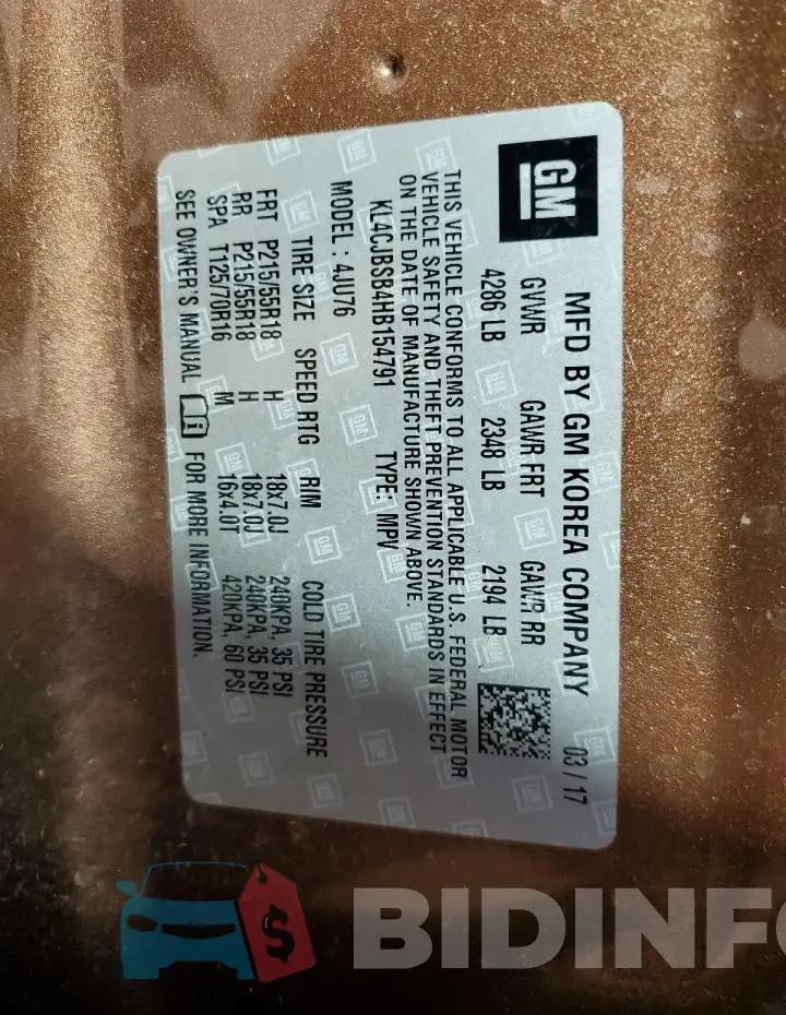 KL4CJBSB4HB154791 Photo# 13
