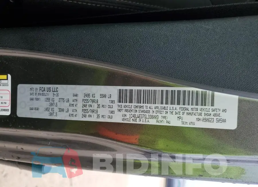 1C4BJWEG7GL338003 Photo# 12