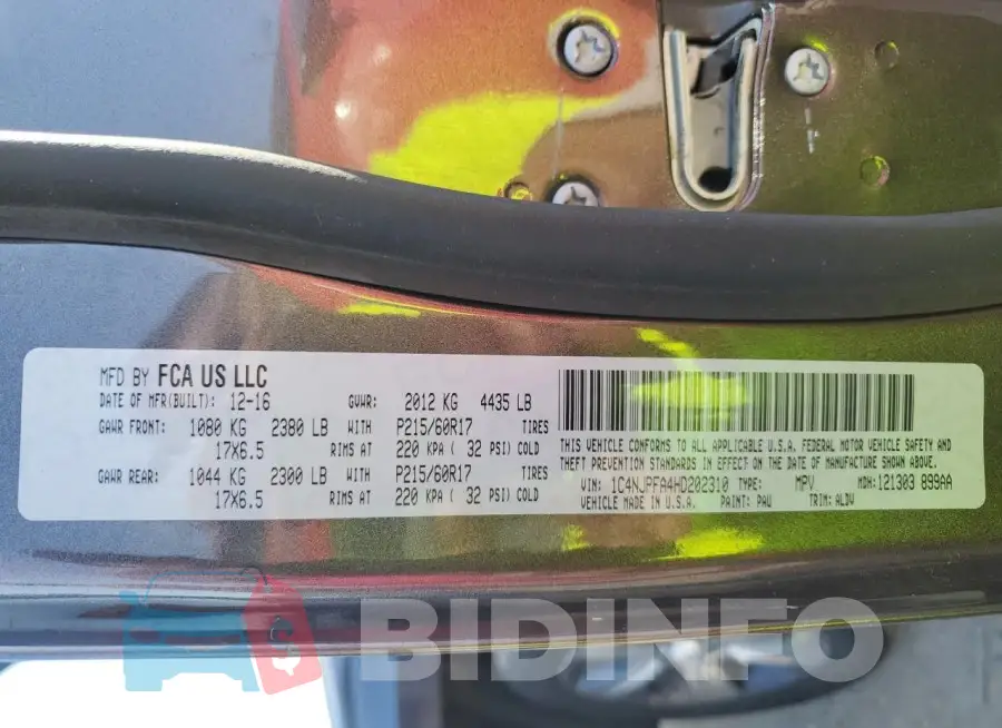 1C4NJPFA4HD202310 Photo# 13