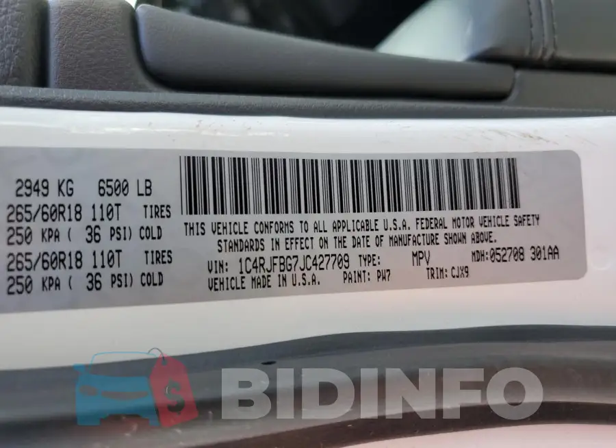 1C4RJFBG7JC427709 Photo# 13