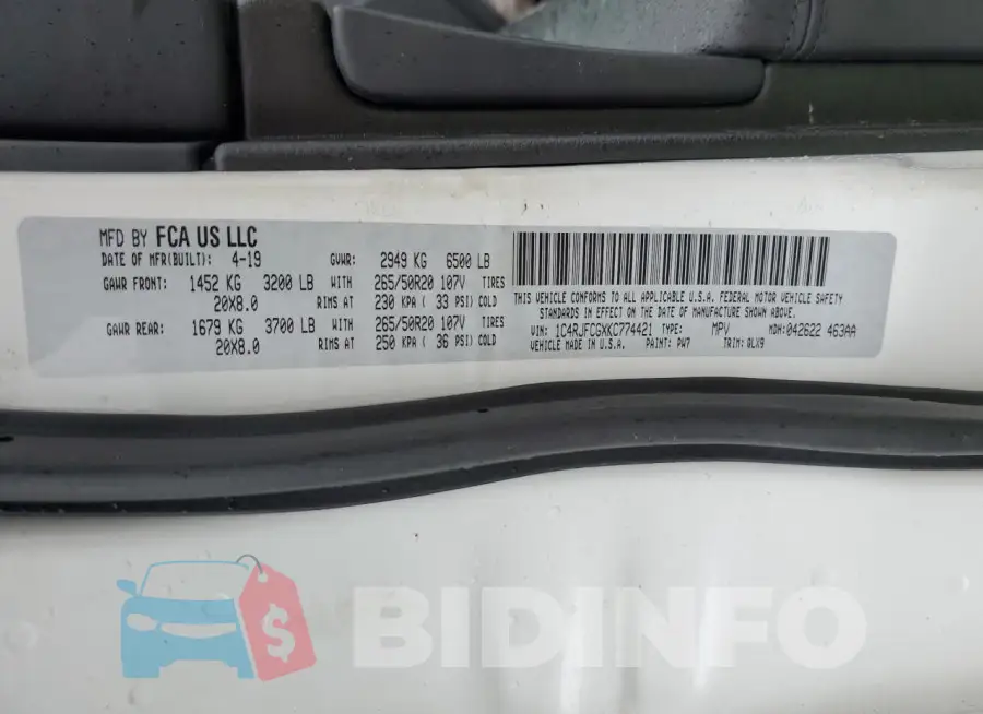 1C4RJFCGXKC774421 Photo# 13