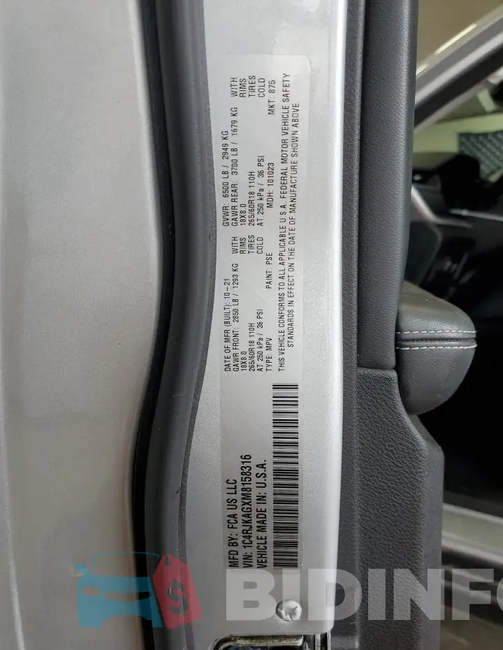 1C4RJKAGXM8158316 Photo# 13