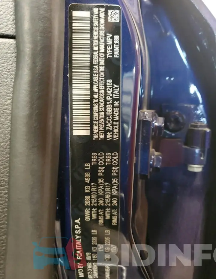 ZACCJBBB1JPJ42158 Photo# 14