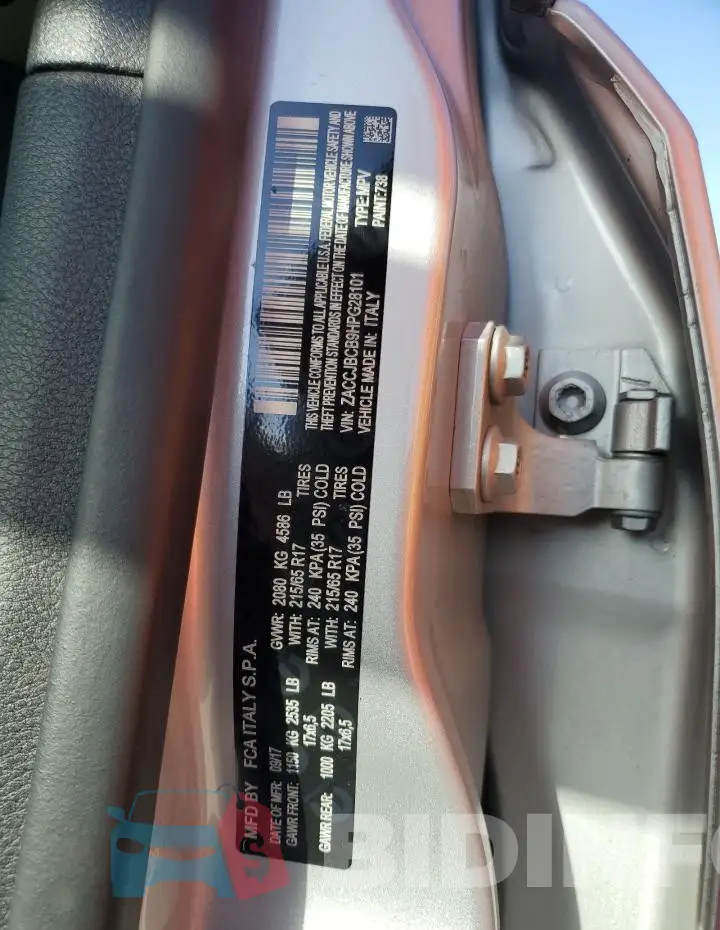 ZACCJBCB9HPG28101 Photo# 14