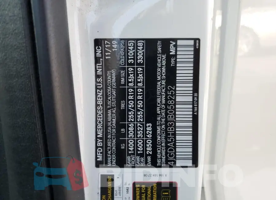 4JGDA5HB3JB058252 Photo# 14