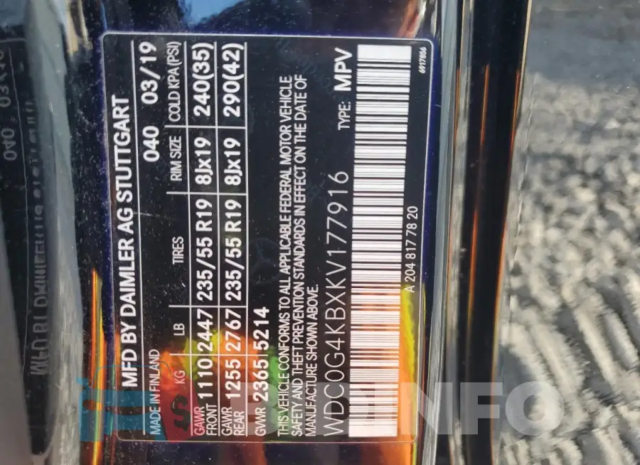 WDC0G4KBXKV177916 Photo# 14